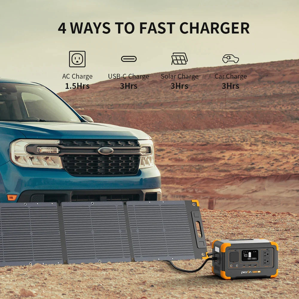 Pecron E300LFP Portable Power Station 600W 288Wh LiFePO4 Battery Solar Generator Power Bank Fast Charging for Home , RV, Camping-1
