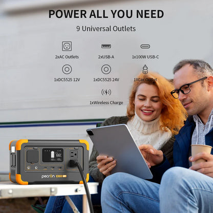 Pecron E300LFP Portable Power Station 600W 288Wh LiFePO4 Battery Solar Generator Power Bank Fast Charging for Home , RV, Camping-2