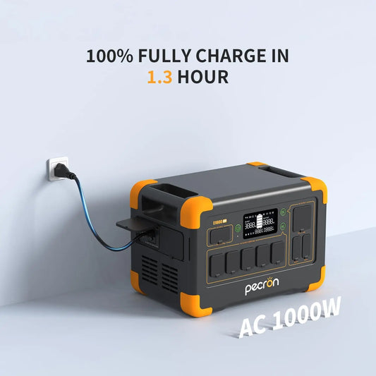 Pecron E1000LFP Portable Power Station 1024Wh LiFePO4 Battery Backup 1800W Solar Generator Expandable to 4096Wh Fast Charging-0