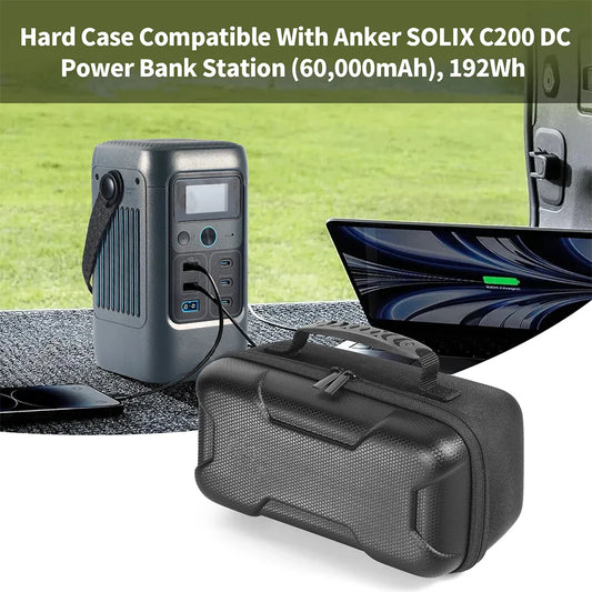 For Anker SOLIX C200 DC Power Bank Station Outdoor Power Storage Box 60000mAh Portable Generator Hard Travel Case Storage Bag-0